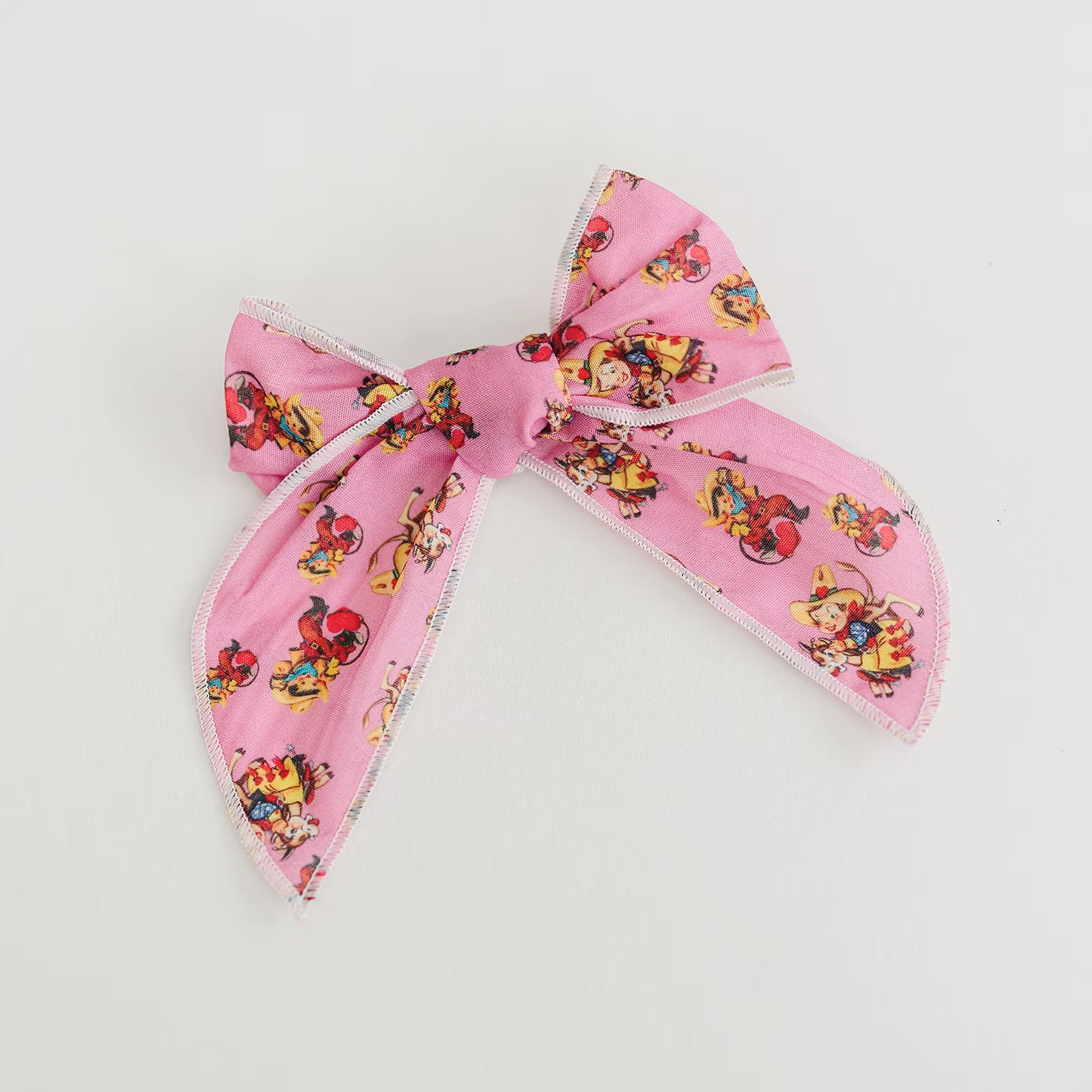 Vintage Cutie Cupid Cowboy 4" Cotton Serged Hair Bow