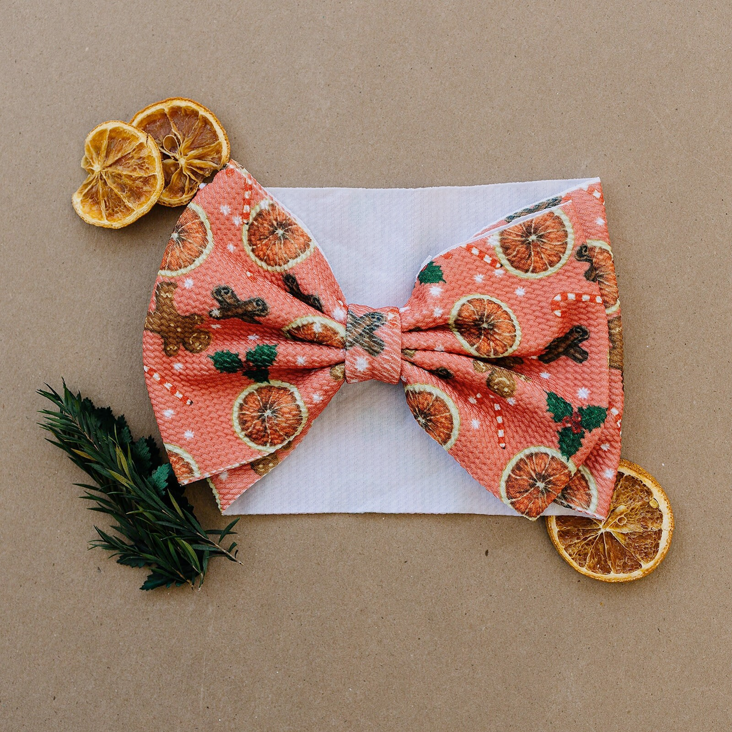 Christmas Wassail XL Texture Baby Bow Headband