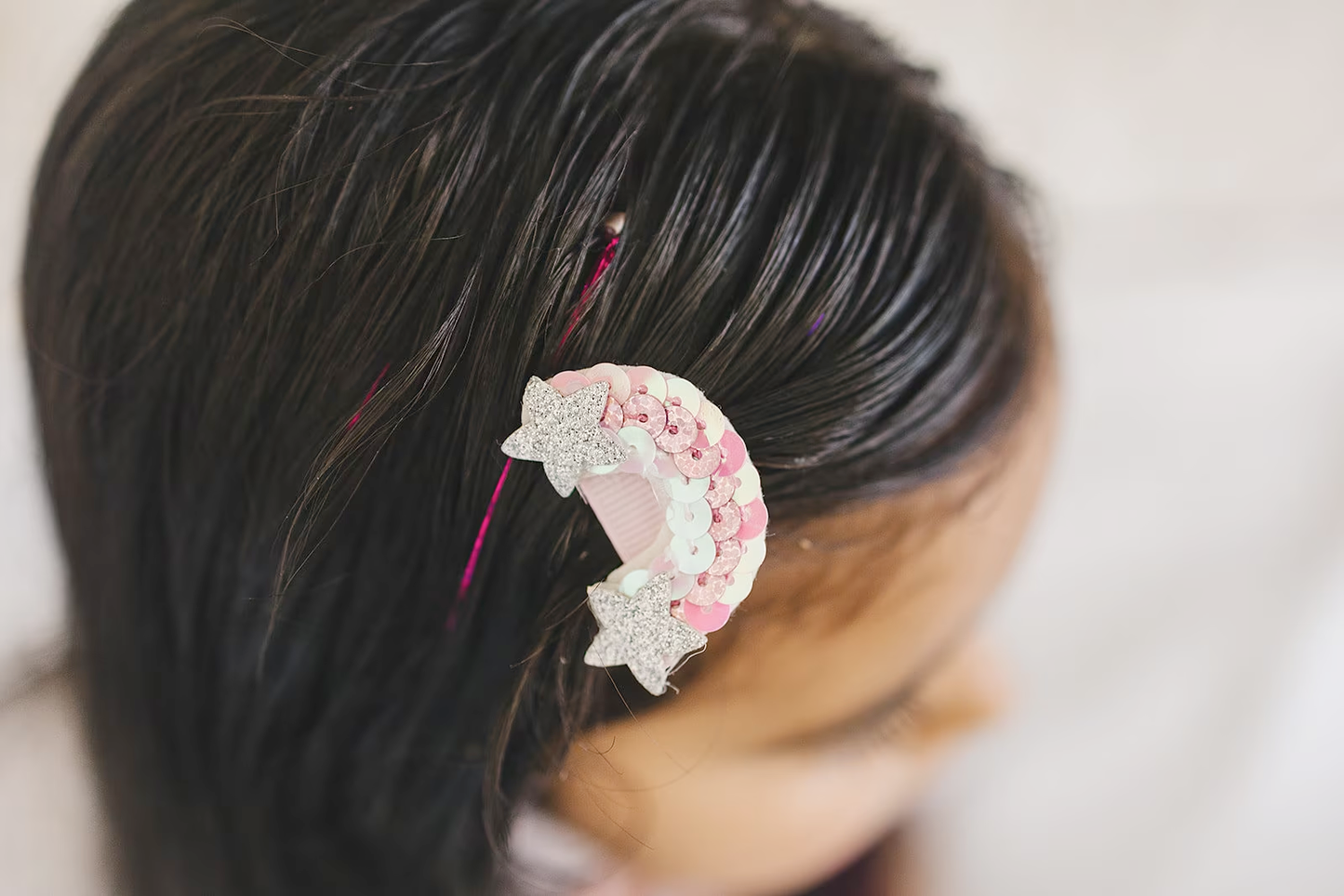 Sequin Little Glitter Rainbow Hair Clip