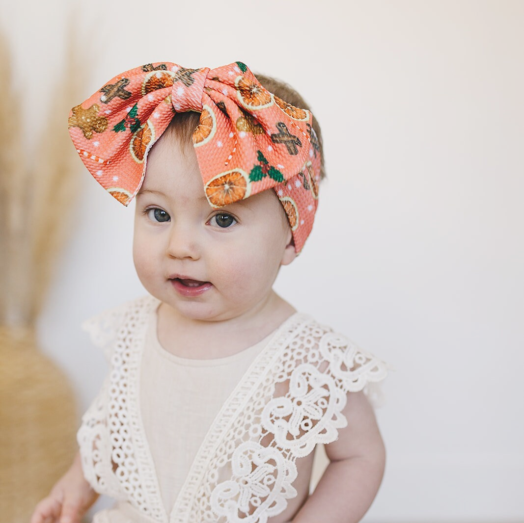 Christmas Wassail XL Texture Baby Bow Headband