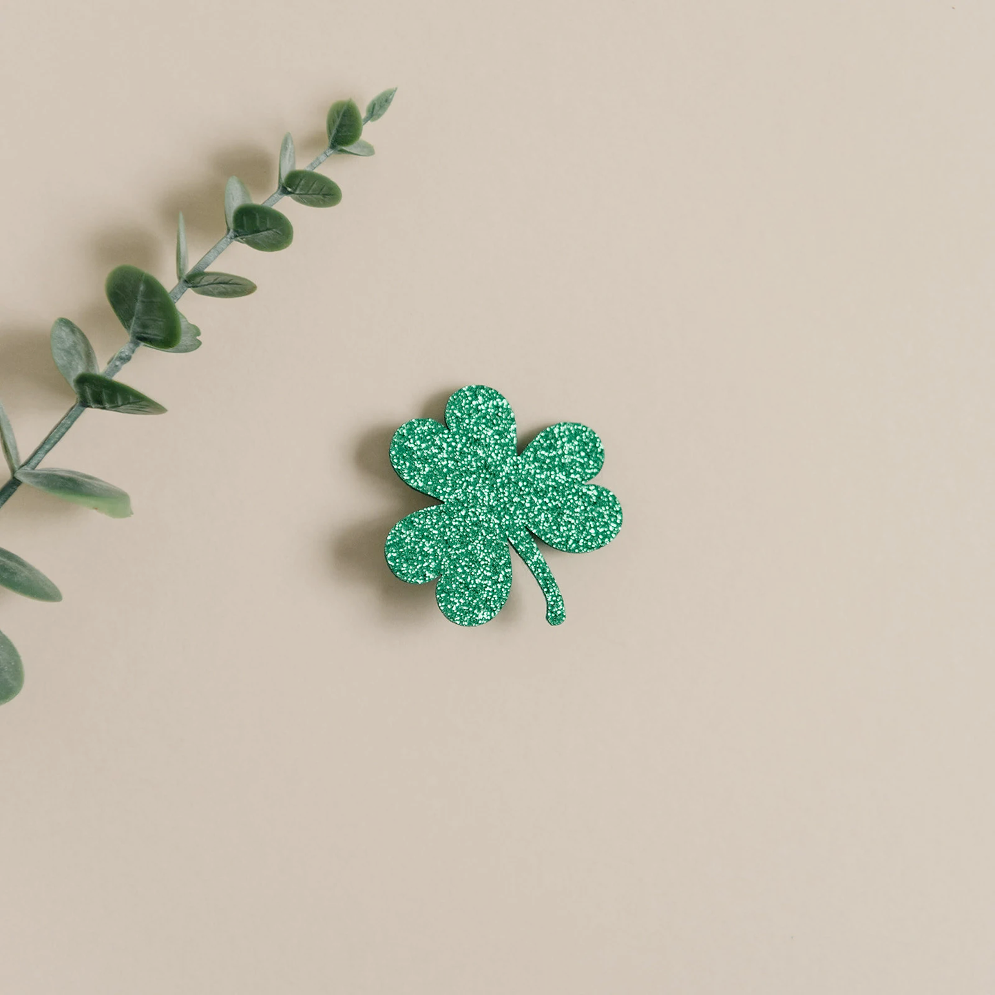 Glitter Shamrock Hair Clips