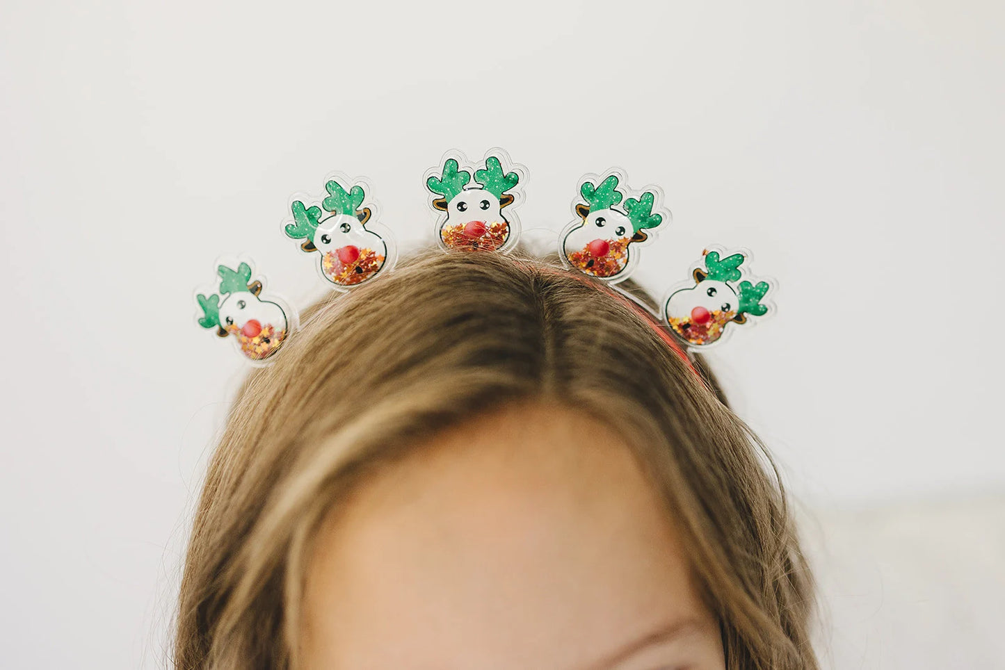 Reindeer Christmas Confetti Shaker Girls Headband