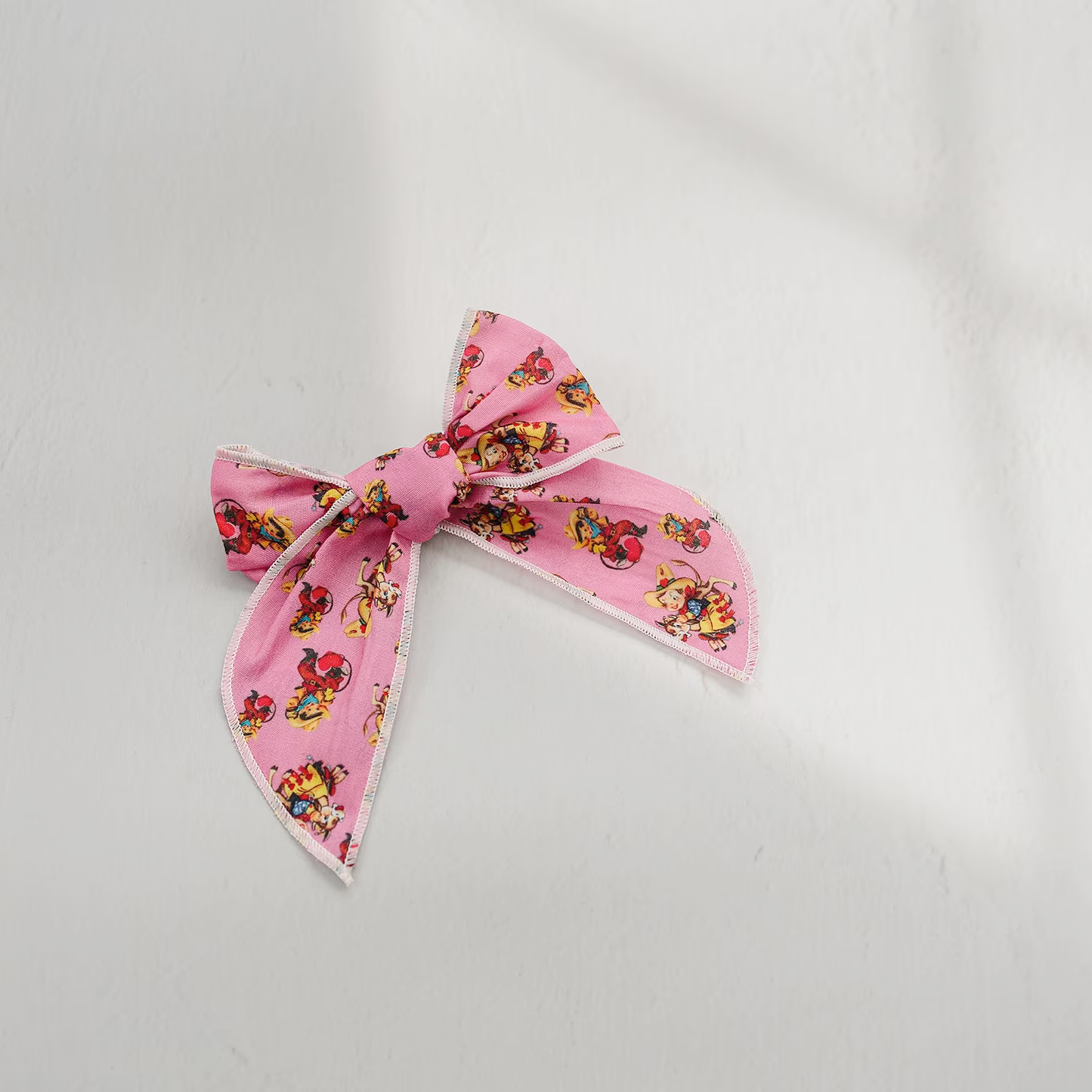 Vintage Cutie Cupid Cowboy 4" Cotton Serged Hair Bow