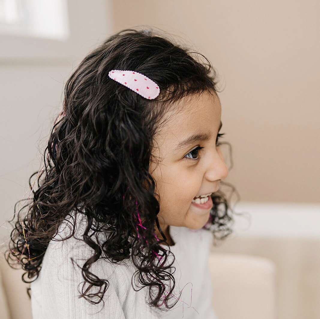 Blush and Red Little Heart Snap Hair Clips
