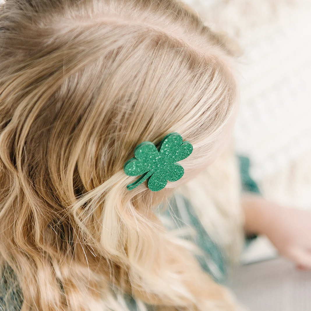 Glitter Shamrock Hair Clips