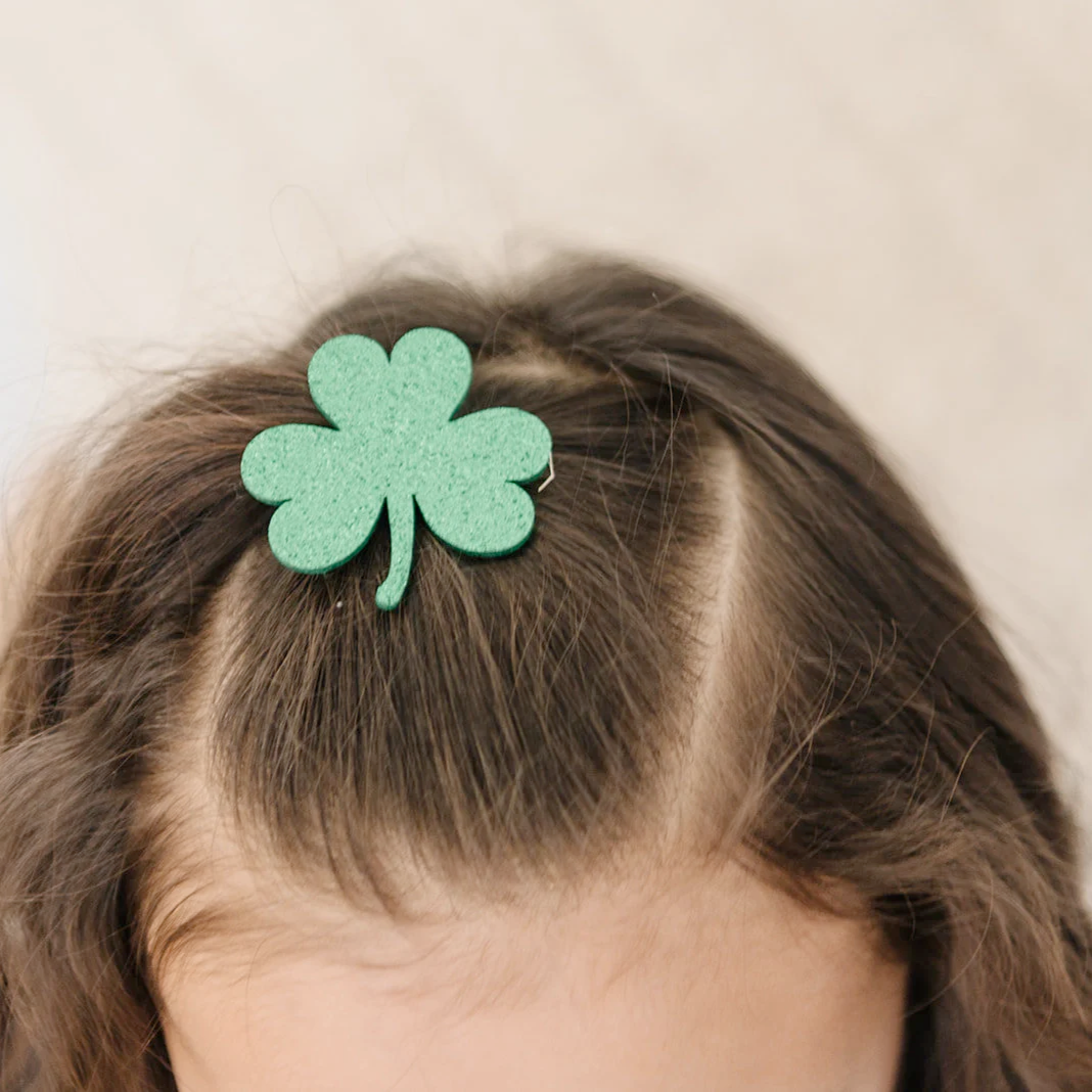 Glitter Shamrock Hair Clips