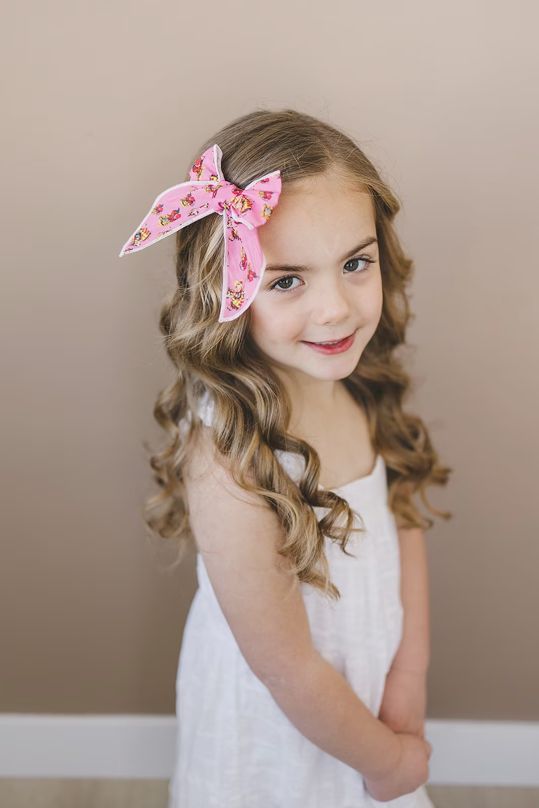 Vintage Cutie Cupid Cowboy 4" Cotton Serged Hair Bow