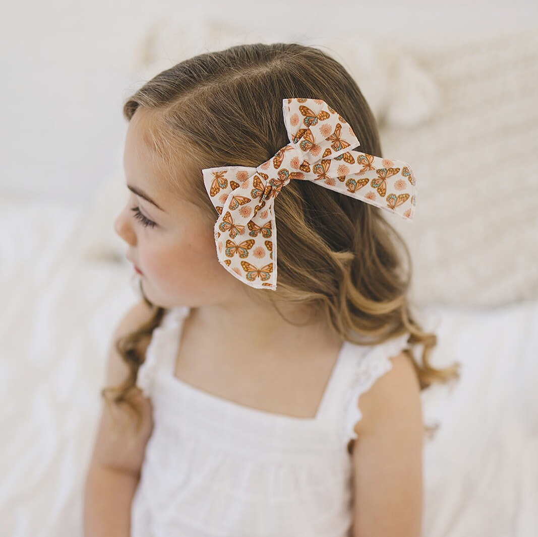 Boho Butterfly 4" Serged Cotton Hair Bow