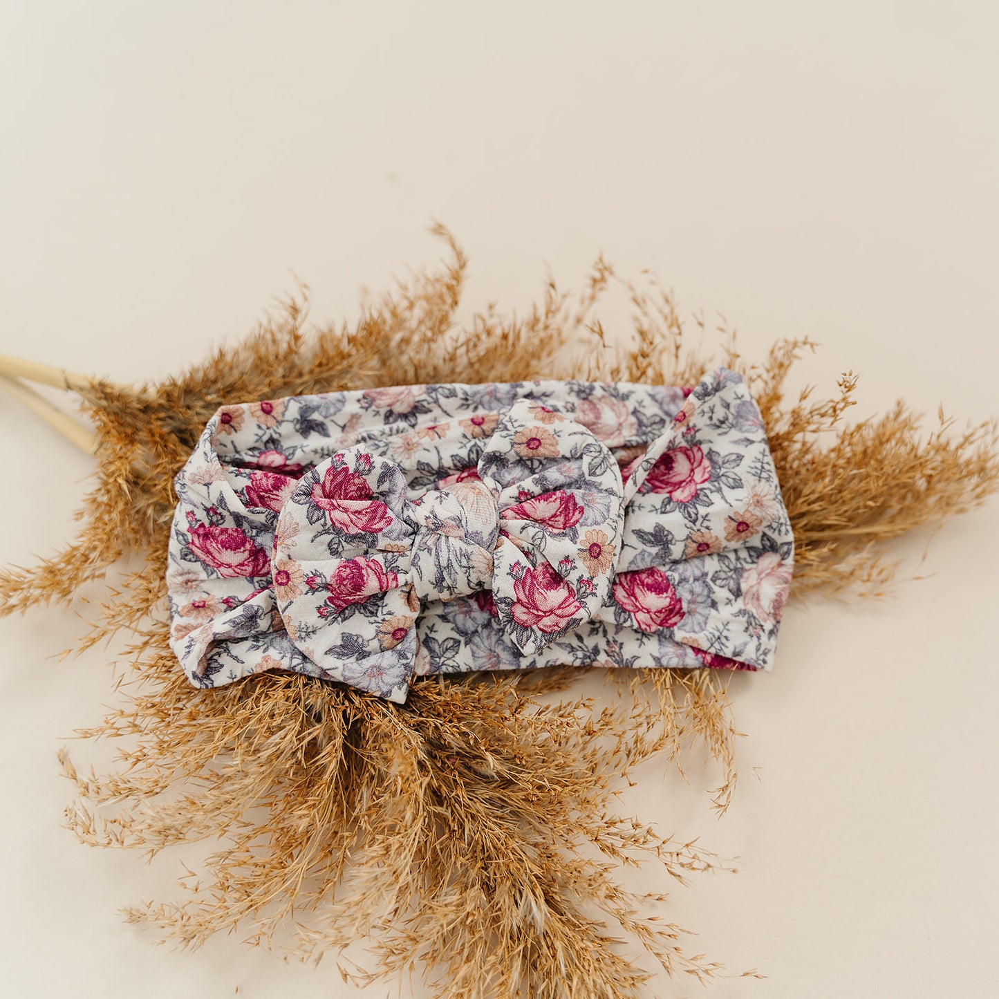 Trendy Vintage Floral Nylon Headband