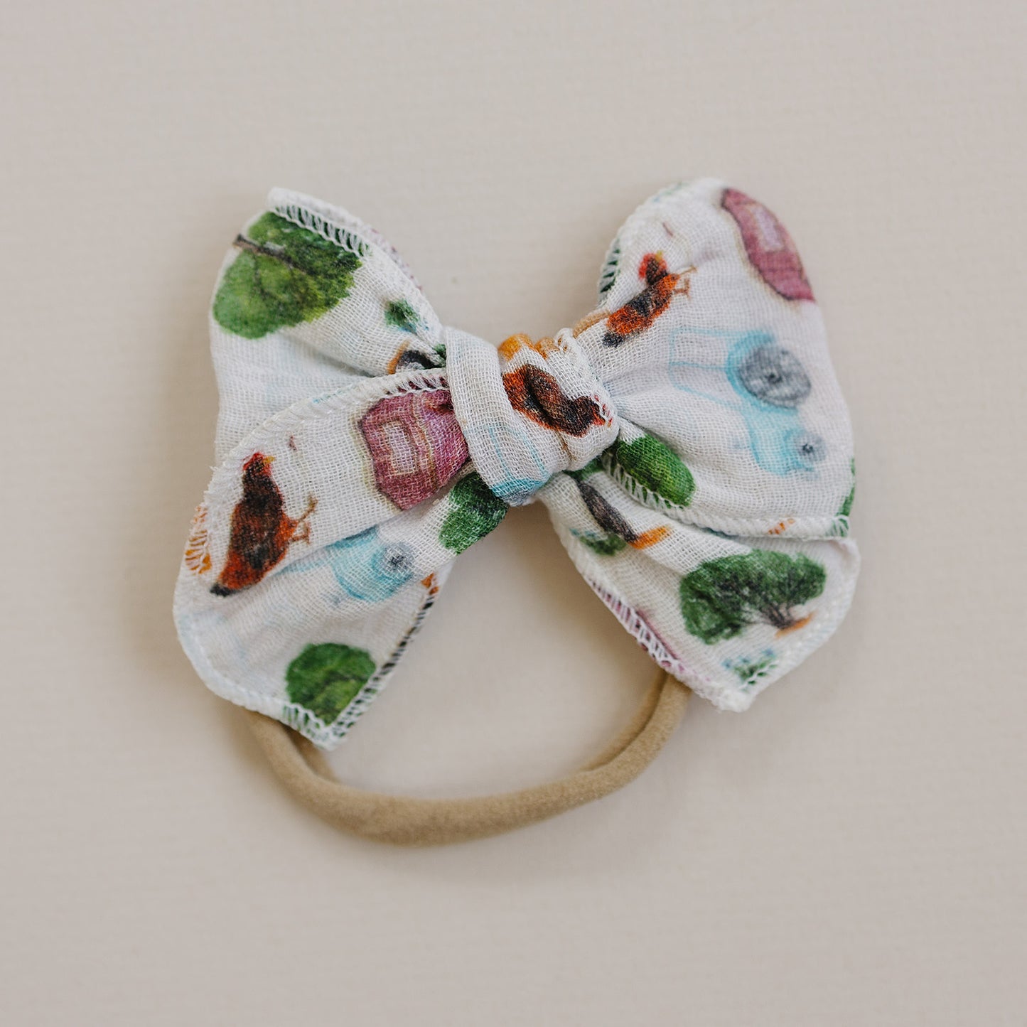 On The Farm Serged Gauze Bow
