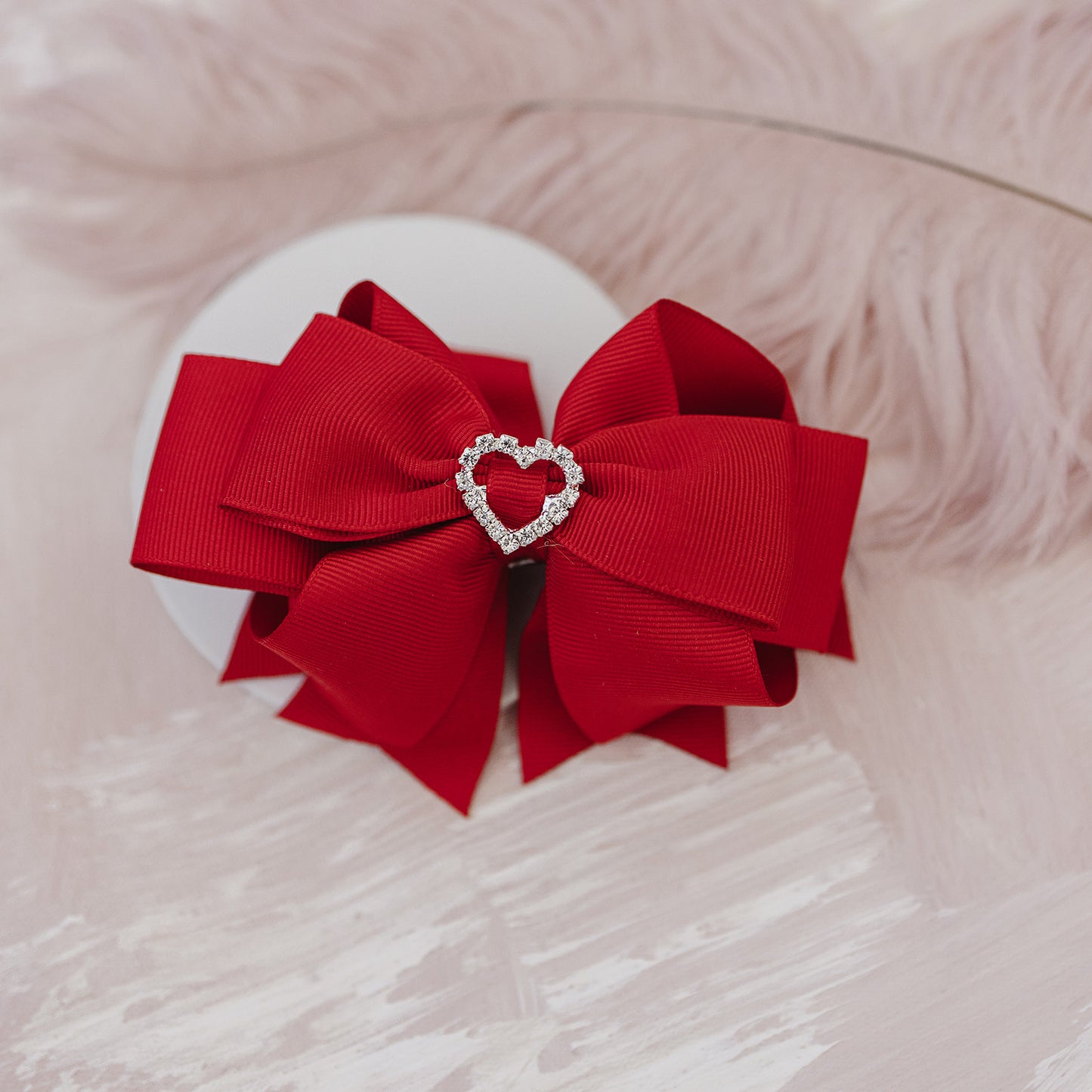 Double Stacked Grosgrain Rhinestone Bow