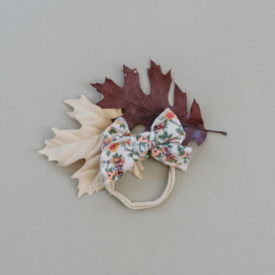 Floral Corduroy Edged Bows