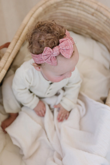 Rust Mudcloth Pattern Baby Nylon Headband
