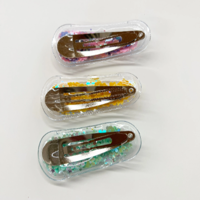 Bright Flowers Clear Snap Hair Clip
