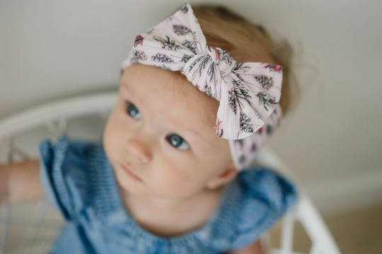Trendy Ribbed Autumn Pinecone Neutral Nylon Headband