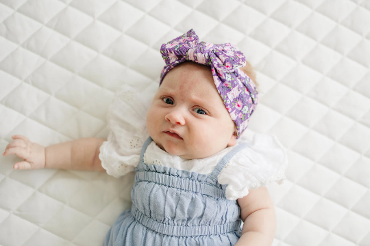 Thick Textured Purple Piggies Nylon Baby Headband