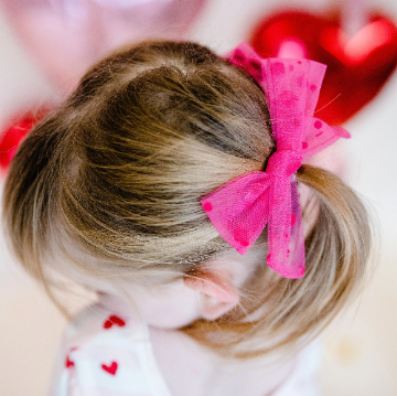 Dotted Flocked Tulle Hair Bows