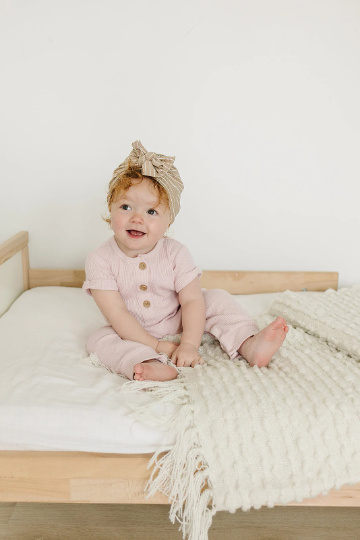 Striped Messy Bow Baby Turban