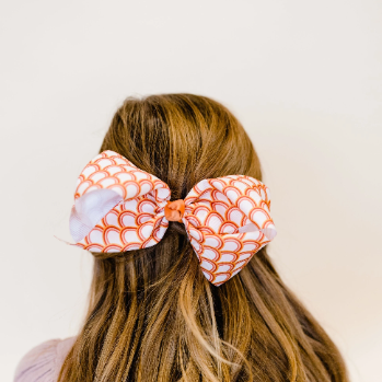 Retro Rust Wavy 7" Grosgrain Hair Bow