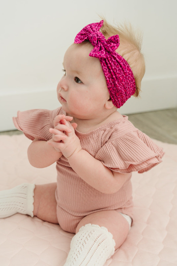 Pink Leopard Nylon Headband