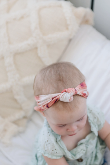 Knotted Rust Watercolor Tie Dye Baby Nylon Headband