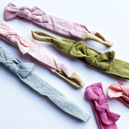 Colorful Linen Headbands - Golden Dot Lane