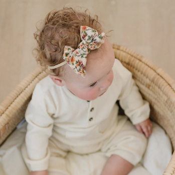Floral Corduroy Edged Bows