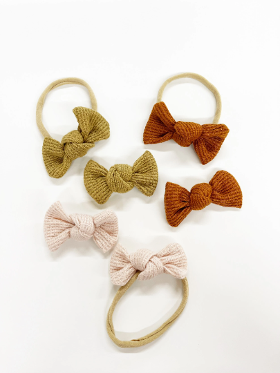 Petite Waffle Weave Bows
