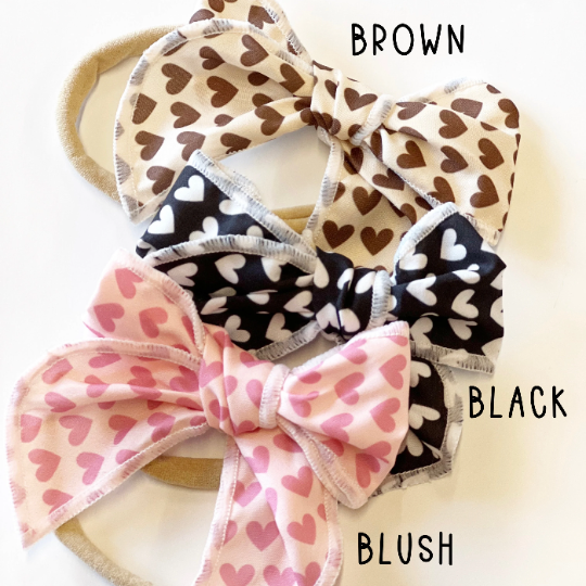 Petite Cotton Monochrome Hearts Bows