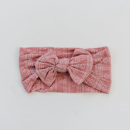 Rust Mudcloth Pattern Baby Nylon Headband
