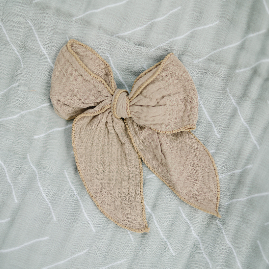 Large Gauze Linen Hair Bows