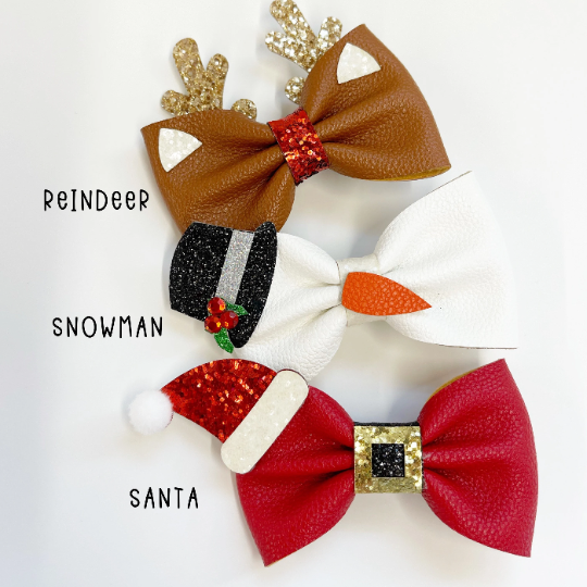 Favorite Holiday Faux Leather Glitter Bows