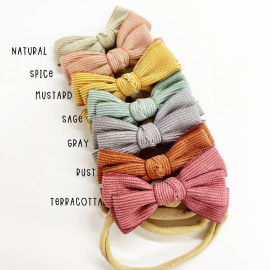 Double Stacked Corduroy Hair Bows