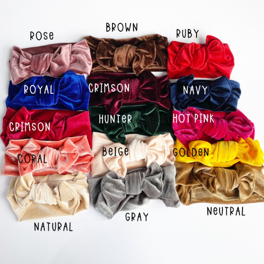 Color Options Thick Velvet Headbands - Golden Dot Lane