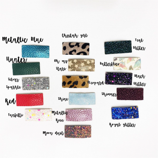 Color Options Faux Leather Petite Snap Hair Clips - Golden Dot Lane