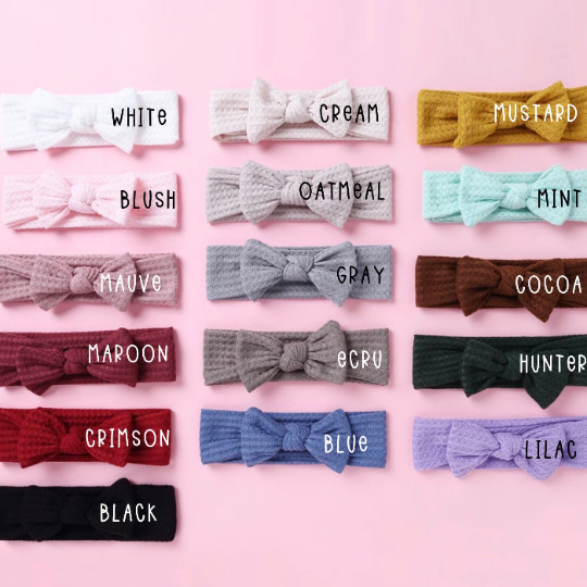 Color Options Waffle Cotton Baby Headband - Golden Dot Lane