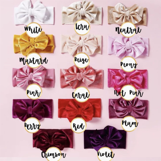 Color Options Big Velvet Loopy Headbands - Golden Dot Lane