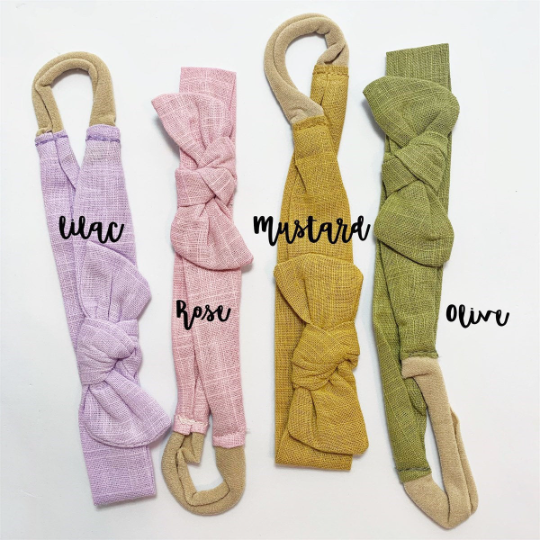 Color Options Linen Headbands - Golden Dot Lane