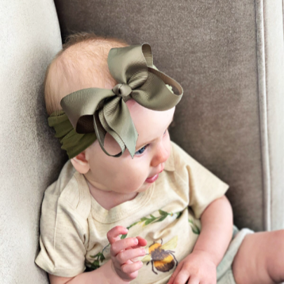 5" Grosgrain Bow Nylon Headbands
