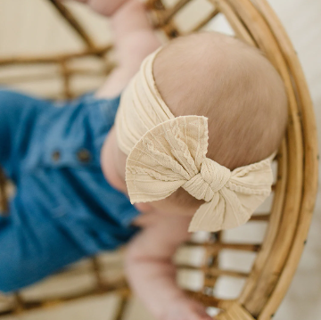 Everyday Neutral Cable Knit Baby Nylon Headbands