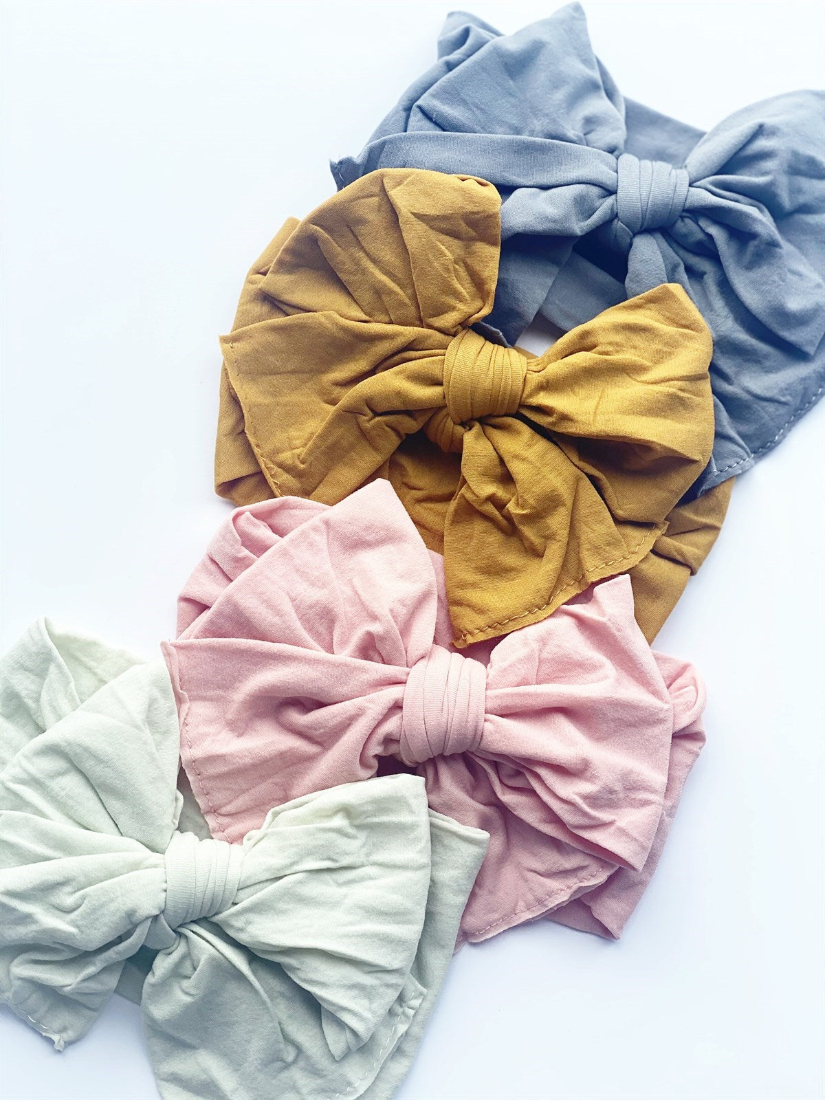 Pastel hair bows for girls Big Bow Nylon Headband - Golden Dot Lane