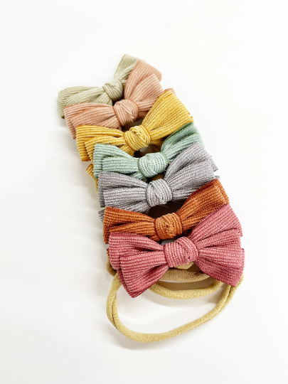 Double Stacked Corduroy Hair Bows