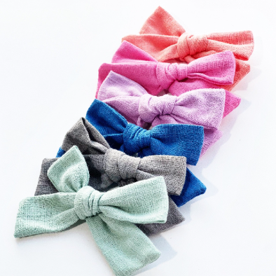 Rainbow of Linen 3.5" Bows - Golden Dot Lane