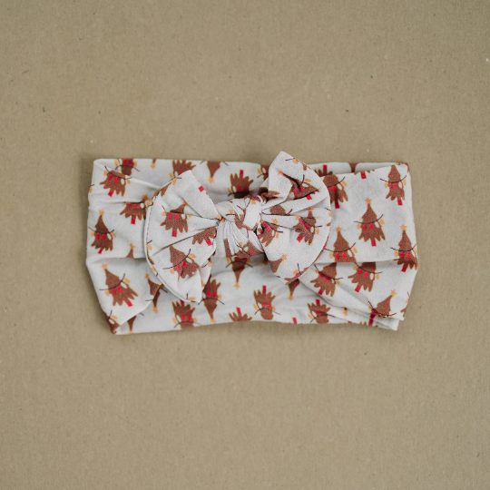 Vintage Christmas Tree + Lights Nylon Baby Headband
