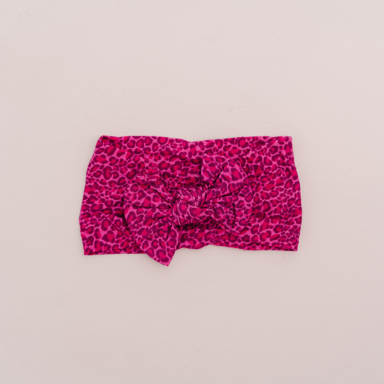 Pink Leopard Nylon Headband