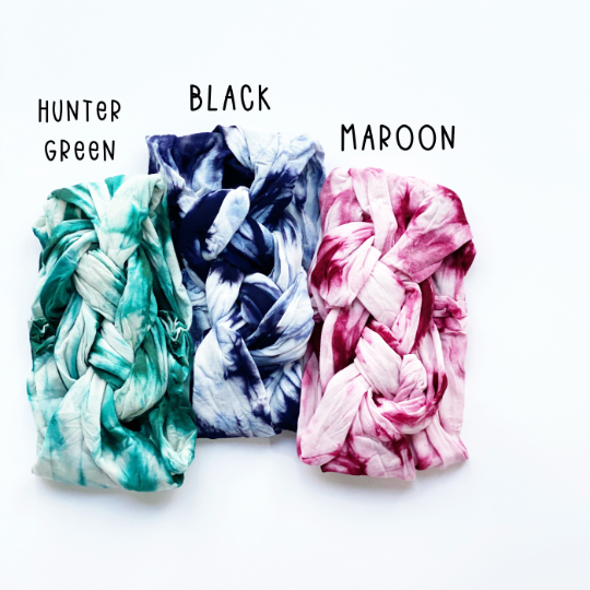 labeled color options Braided Tie Dye Headband - Golden Dot Lane