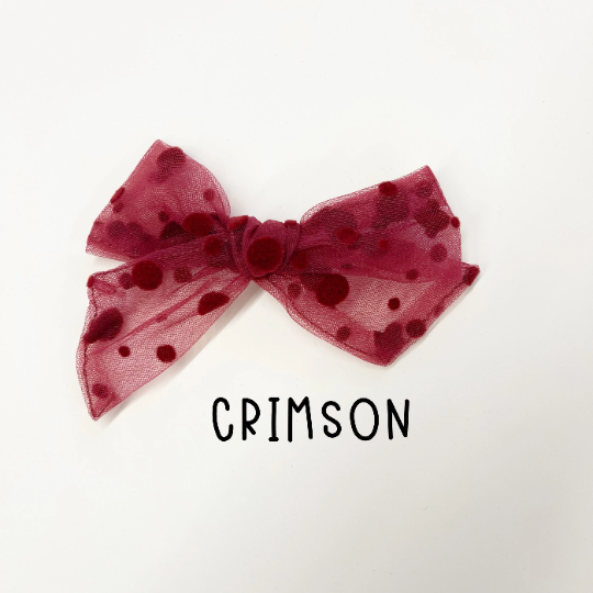 Dotted Flocked Tulle Hair Bows