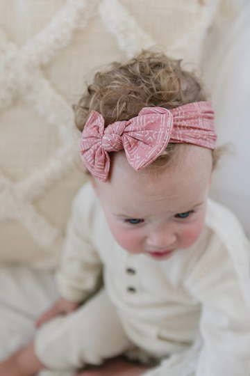Rust Mudcloth Pattern Baby Nylon Headband