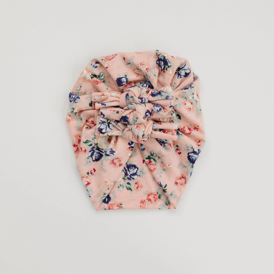 Blush Floral Triple Bow Baby Turban
