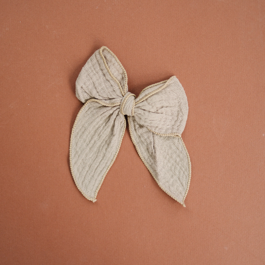 Large Gauze Linen Hair Bows